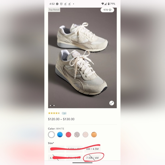 Saucony Shadow 6000 (white + grey) - UNISEX 6M/7.5W - Picture 3 of 10